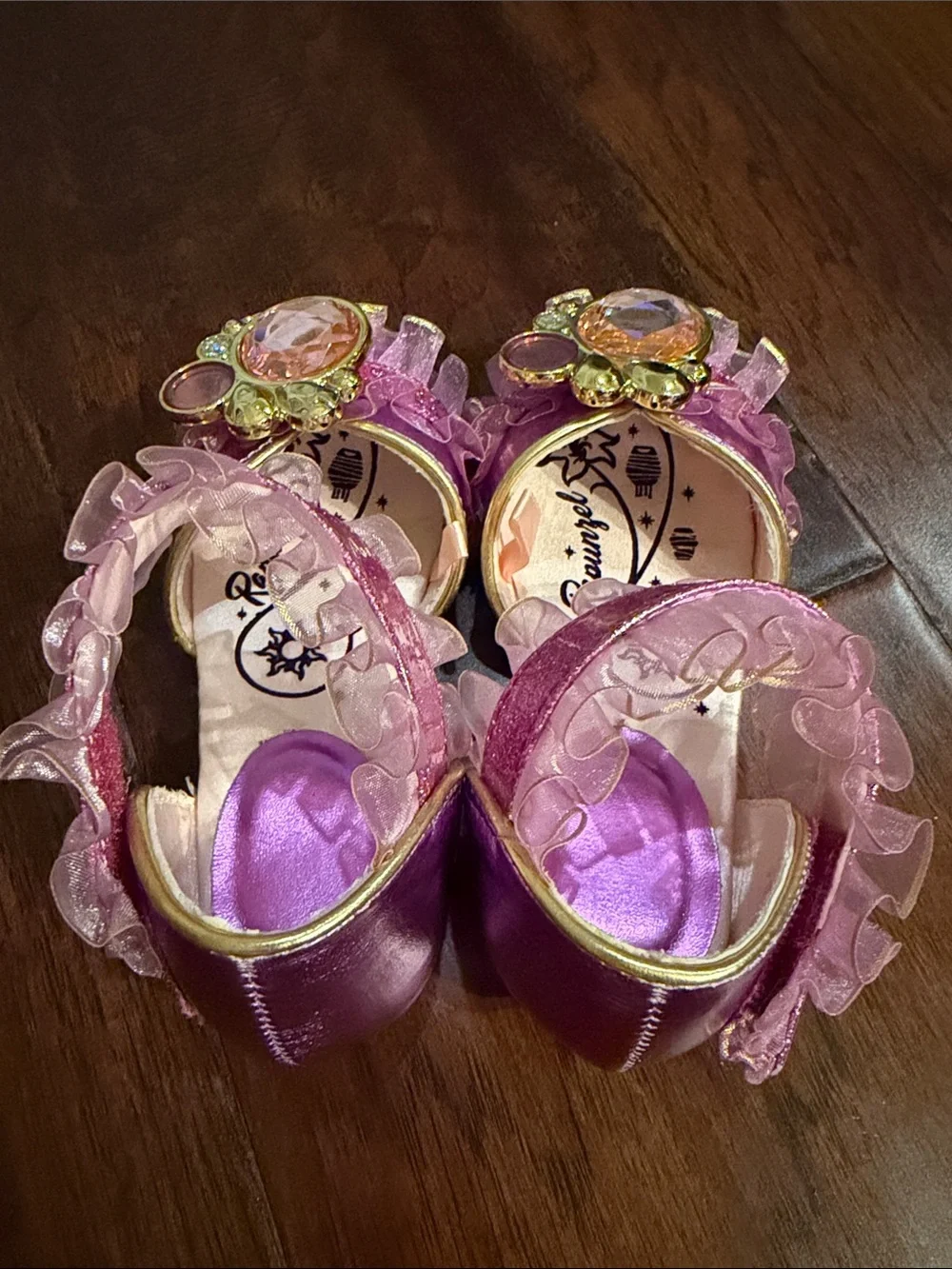 Disney Pink Glitter Jewel Princess Sandals with Gold Trim